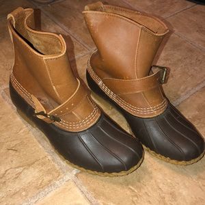 LL Bean Leather Buckle Duck Boots